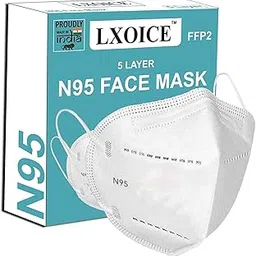 LXOICE Non Woven Fabric Reuseable Face Mask (Off-white, Without Valve, 10 Pieces)-image-25