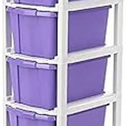 RYLAN 6 XL Plastic Modular Drawer System for Home, Office, Hospital, Parlor, School, Doctors, Home and Kids, Product Dimension When assembeled (31cmx39cmx116cm) image 1