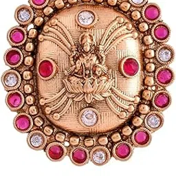 voylla Gold Opulence Sri Mahalakshmi Mudrika Temple Ring For Women|Women Statement Rings|Gift For Women|South Indian|Temple|Women's Gift|Wedding|Party|Ethnic|-picture-16