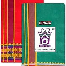 sss novelties Gifter Pure Cotton Traditional Samy Dhoti For Men(Pack of 2)-picture-11
