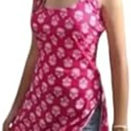 Women's Sleeveless Floral Print Asymmetric Top,Casual Summer Wear-picture-37