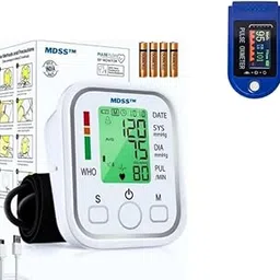 MDSS™ Digital Blood Pressure Monitor with Fingertip Pulse Oximeter | Automatic BP Machine with Heart Rate Monitor | Home, Hospital & Clinical Use | Pack of 1 pulse oximeter | oxygen sensor | heart rate monitor | digital bp apparatus | bp machine for home use | bp monitor with oximeter | smart health monitor | bp checker device-image-92