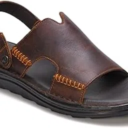 mardi gras Men's Premium Leather Sandals - Comfortable Open-Toe Summer Sandals with Adjustable Straps-picture-18