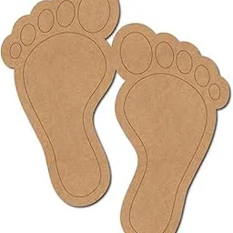 Pack of 10 Wooden Lakshmi Paul Feet Pre Marked Cutout, MDF Diwali Decoration Item, DIY MDF Craft for Home Decoration (3 Inch)-image-46