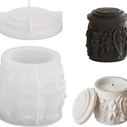 RKPM HOMES Jesus Bottle Nativity Storage Box Resin Mold I 3D Round Angel Shape Silicone Epoxy Casting Mould with Lid I for DIY Handmade Jewelry Ring Trinket Makeup Organizer Flower Pot Candle Jar-image-16