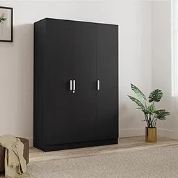 Amazon Brand - Solimo Altamore Engineered Wood 3 Door Wardrobe with Drawer (Wenge Finish) image 1