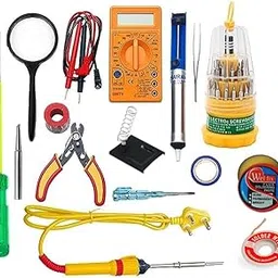SP 25watt soldering iron/digital multimeter/iron bit/solder stand/pump/desolder wire/paste/cutter tester/tape/tweezer/Screw Driver/Magnify Glass/Screwdriver set (15 in 1)-picture-20