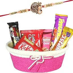SFU E Com Delight Chocolate With Desginer Tie Basket | Rakhi Chocolate Gift For Brother | Ganesh Rakhi With Chocolates | Rakshabandhan Chocolate Gift | 107-picture-61