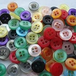 M2 Look Polyester Button Round Ring with 4 Holes Buttons (Multi Color) Pack of 100 Pisces-picture-29
