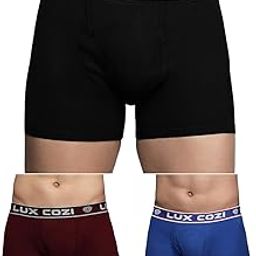lux cozi Longs Interlock Solid Underwear for Men Combo, Breathable 100% Cotton Underwear for Man Pack of 3 (Colors May Vary)-picture-14
