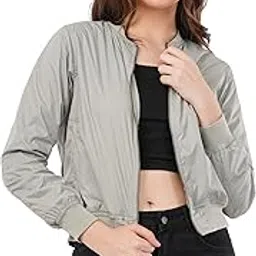 style circle Women’s Winter Light Jacket Light Green, Polyester Fabric, Zip-Up, Lightweight Solid Outerwear for Girls & Women-picture-18