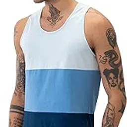 Regular Fit Solid 100% Cotton Tank Top Sleeveless Moisture Wicking Anti-Bacterial Anti Odour Soft & Durable Stretchable Neo-Cool Tank Top for Men-image-6