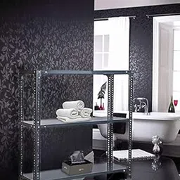 Iron Spacious Slotted Painted Angle CRC Sheet 3 Shelves Multipurpose Storage Rack (Grey, 12x36x36 Inch) image 1