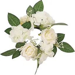 Enakshi® Candle Ring Wreath Artificial Rose Candle Ring for Home Thanksgiving Wedding White|Home & Garden | Holiday & Seasonal D?©cor | Christmas & Winter | Wreaths, Garlands & Plants-picture-45