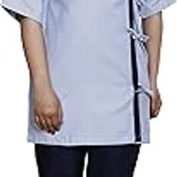FABUNIFORMS Unisex Patient Uniform Dress, Scrub, Appreal, (FRONT OPEN), Blue Stripes, Size (S-M)-picture-37