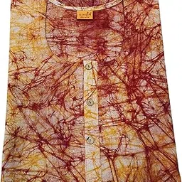 adhin Women’s Cotton Hand Made Wax Batik Length 60 inch Maxi Nightygown 5XL (MX254 Brwon)-picture-27