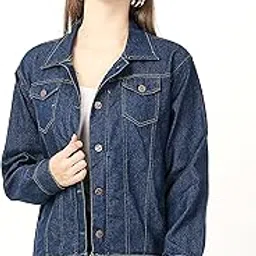 Women Denim Solid Blue Full Sleeve Casual Jacket (mye11)-image-18