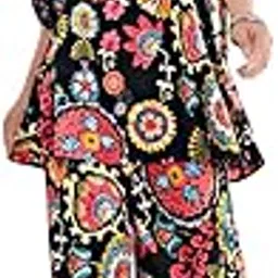 nainvish Women's Floral Rayon Blend Co-ord Set | Straight Fit Mandarin Collar Top & Pant | Trendy Olive Green & Black Styles | Ideal for Casual, Lounge, Evening Outings | Ladies Matching Outfit-picture-13