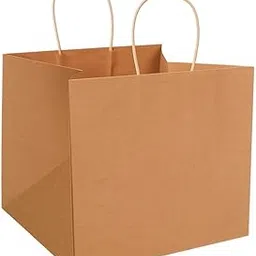 Kraft Paper Bag 12x12 Inch Square with Handles, Brown Plain Cake Bags, Food Grade, Reusable, Recyclable, Eco-Friendly, for Gifting, Bakery, Takeout, Shopping, and Parties | Pack of 50-picture-43