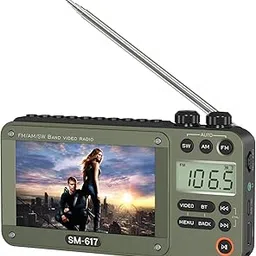 Digital AM FM Video Movie Radio with Bluetooth, Rechargeable 4.3" Screen Video Movie Player Radio Support USB/Micro SD Card, Loud Speaker and Headphone Jack (NO TV)-image-99