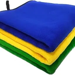 QNJL- Microfiber Cloth for Car Cleaning and Detailing Microfiber Towel Car & Bike Soft Car Wash Cloth, 500 GSM Double Sided (Size 40cm x 40cm) (3 N - Multicolor)-image-0