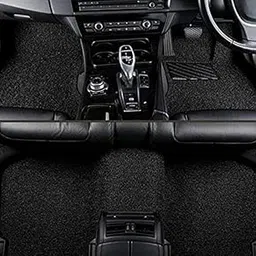 Motella Crafts Motella Craft Universal Car Foot Mat - 3 Pcs Pvc Cushion Noodle Car Mats, Vinyl Rubber, Dust And Liquid Trapping Built For Comfort, Stylish Car Accessories Interior (Plain Black)-image-24