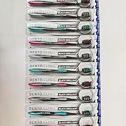Dento Clinic Adult Black Brilliant Charcoal Manual Bristles For Natural White Teeth (Designed And Engineered In Germany) (12), 1 count-picture-10