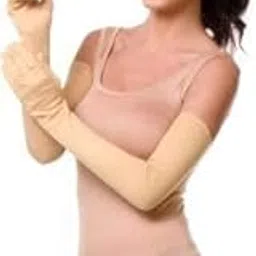 Osceola Men and Women Cotton Dust And Sun Protection Full Arm Sleeves Hand Gloves For Summer, Winter Reusable Skin+White+Black Color Pack of 1-picture-64