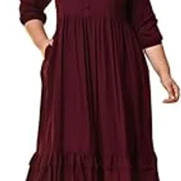 Upto 8XL Plus Size Midi Dress for Women | Rayon A-Line Midi Dresses for Women Western | Casual Long One Piece Dress | Stylish & Trendy Outfit | Below Knee Length-image-41