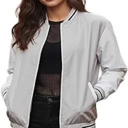 maykr Women Grey Jacket,Bomber Jacket For Women,Winter Windcheater.7-picture-16