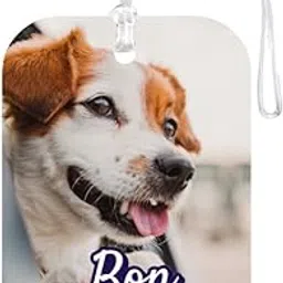 tashis pet junction TPJ Handmade Resin Customized Luggage ID Tag with Pet Name Dog Cat Photo, Cute Personalized Travel Bag Identifier Label, Travel Accessories Ideal for Gifting - Road Trip Rover Bon Voyage-picture-29