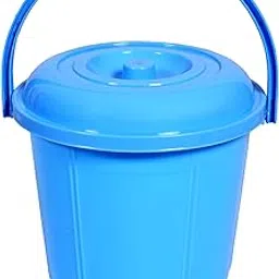 Kuber Industries Unbreakable Plastic Durable & Lightweight Strong Bathroom Bucket with Lid and Handle,13 LTR. (Sky Blue)-picture-24