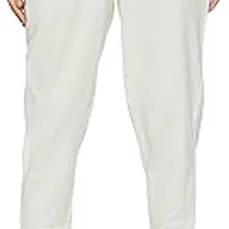 max Women Solid Drawstring Waist Straight Pants_NOOSPT21OWOFF White_L-picture-17