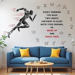 Gym - Fitness - Work - Bodybuilding - Office - Sports - Workout - Boxing - Inspiration - Motivational - Quotes Wall Sticker (Multi Colour, Vinyl) (Large Black - 240 x 140 cm)-picture-28