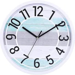 Amazon Brand - Umi 12 Inches Step Movement Quartz Round Designer Plastic Wall Clock for Home Kitchen Bedroom Hall Living Room Office (126_WFF_White)-image-76