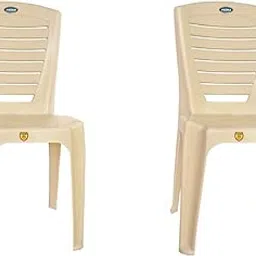 Prima Plastic Chair for Living Room | Set of 2 | Chair for Home, Living Room, Outdoor | Stackable Chair Without Arm | 100% Virgin Plastic | Chair 4013 (Marble Beige Colour)-picture-13