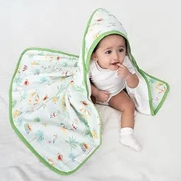 haus & kinder Terry Muslin Hooded Baby Towel (80x80 cm) – Tropical Retreat, Multi, 1 Pc-picture-15