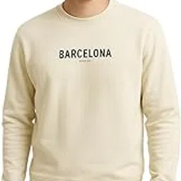 Men’s Cotton Casual Sweatshirt – Off White, Round Neck, Full Sleeve-picture-20