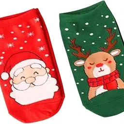 thela gaadi Christmas Socks for Men & Women | Soft, Breathable & Odour-Free | Low Cut Ankle Length | Ideal Christmas Gift, Secret Santa Gift | Free Size-picture-21