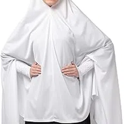 Premium Long Sleeve Khimar Hijab, Peach Elastic Smocked Cuffs, Full Coverage Prayer hijab-picture-25