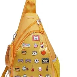 CHERRY SAUCE Oxford Ita Bag Kawaii Pin Display Chest Pack Single Shoulder Bag Sport Backpack Hiking Daypack, Lemon Yellow(medium)-picture-27
