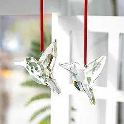 H&D HYALINE & DORA Set of 2 Crystal Hummingbird Suncatchers Rainbow Glass Hummingbird Sun Catcher Hanging Crystals for Window Garden Home Christmas Decor(3 inch)-image-36