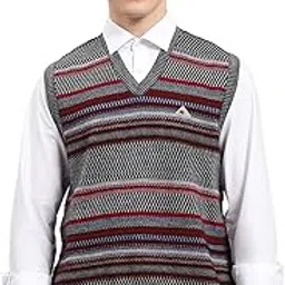 monte carlo Mens Striped V Neck Sleeveless Sweater (1243207SL)-picture-14