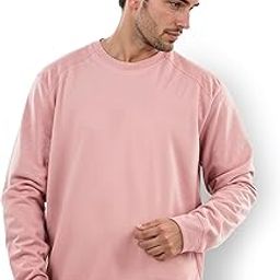 Celio Men Pink Solid Regular Fit Cotton Sweatshirts-image-2