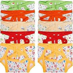 DON CARE New Born Baby Boy & Baby Girl Cotton Cloth U Shaped Washable and Reusable Langoti Langot Nappy (Multicolor, 0-6 Months) Pack of 10-picture-16