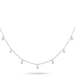 shirani bhansali 925 Pure Sterling Silver Diamond Necklace – Elegant Everyday Jewelry for Women And Girls-picture-10