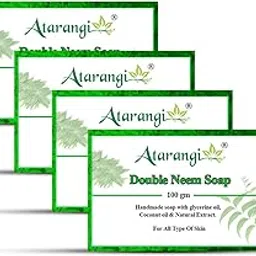 Atarangi Double Neem Soap – Handmade Bathing Bar with Neem Leaf, Glycerine & Coconut Oil for Skin Itching And Pimple Control (Pack of 4, 100 g Each)-picture-25