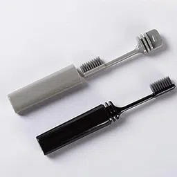 AMIQUS 2pcs Travel Foldable Toothbrush with Dupont Filaments for Adult and Juniors, In Anti Bacterial Cover Container, Oral Hygiene Care, Soft Bristle, Travel Use, Multicolour-picture-26