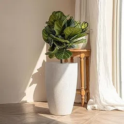 TrustBasket Blossom Pot 18 Inch White with Saucer Plate | Fiber Pots for Plants | Big Planters for Home Decor | Big Pot for Indoor Plants | Large Pots (Set of 2)-image-75