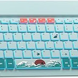 OHY Bluetooth Keyboard, XVX WK80 Portable Travel Keyboard Compatible with Windows, iOS, Android, iPhone, and Tablets-Blue-picture-30